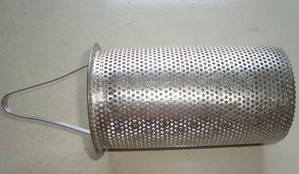 Perforated Stainless Steel Mesh Tubing with Round Holes Punched and Rims
