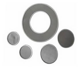 Stainless Steel Sintered Wire Cloth Cut and Sealed or Rimed, Annulus Disc Filters